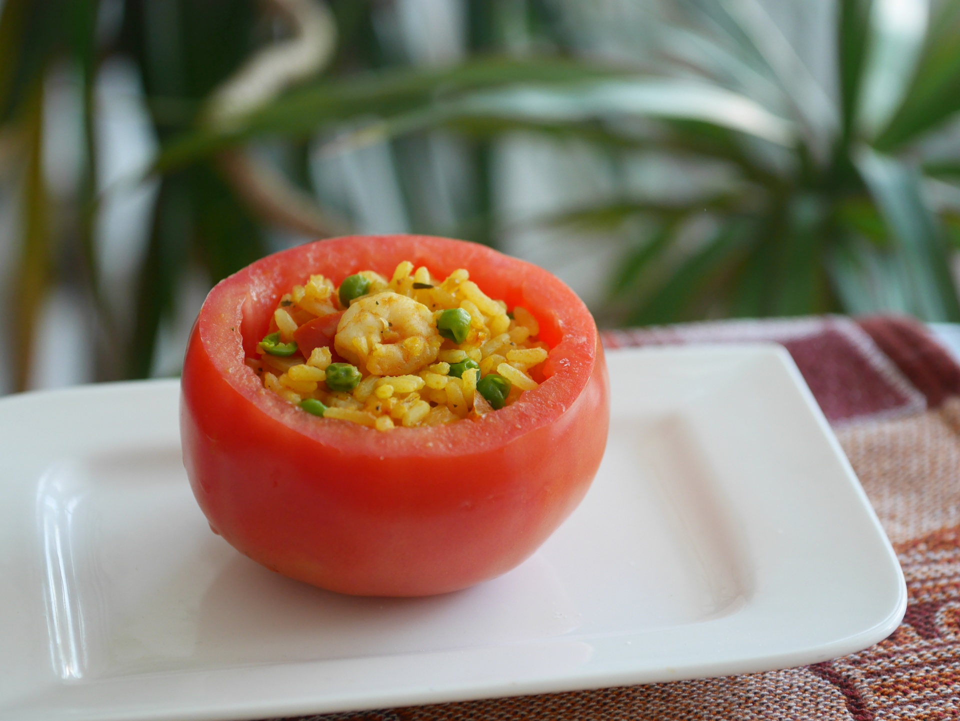 Tomaten, gefllt mit Paella